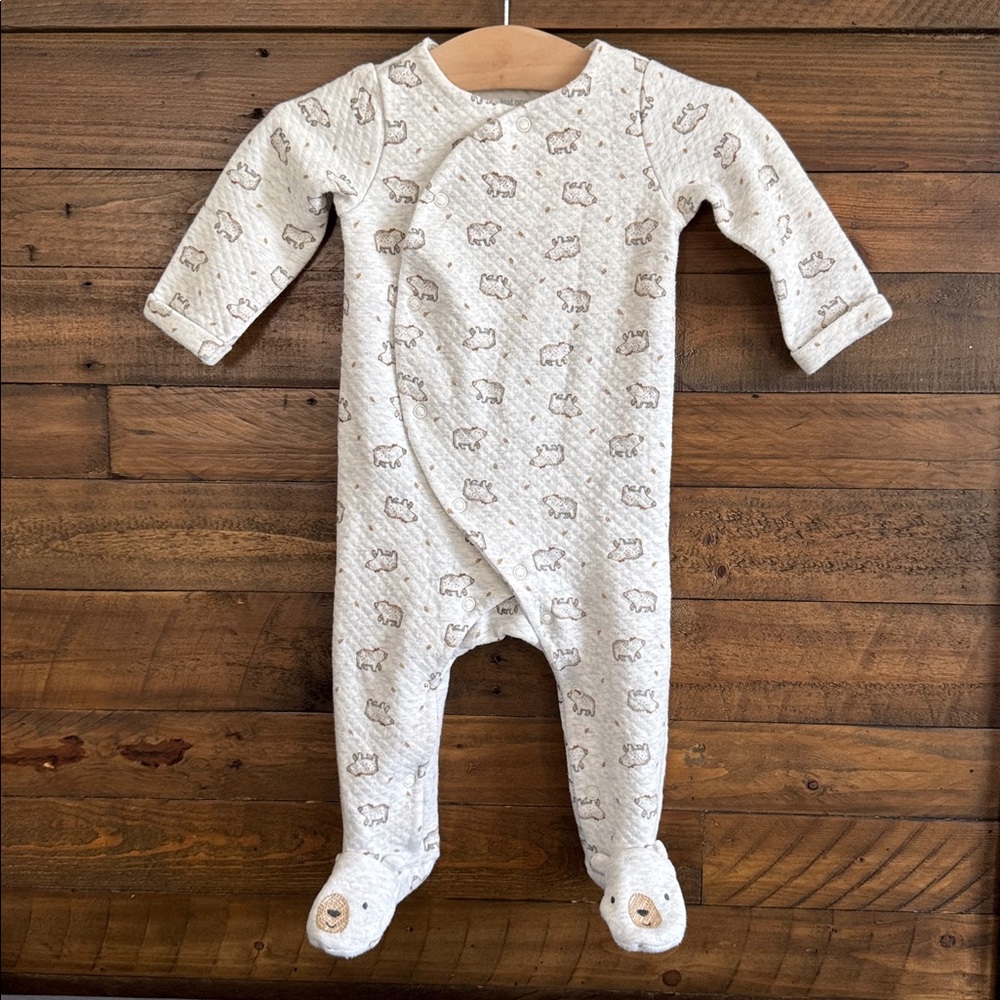 Baby Cotton Blend Bear Footie